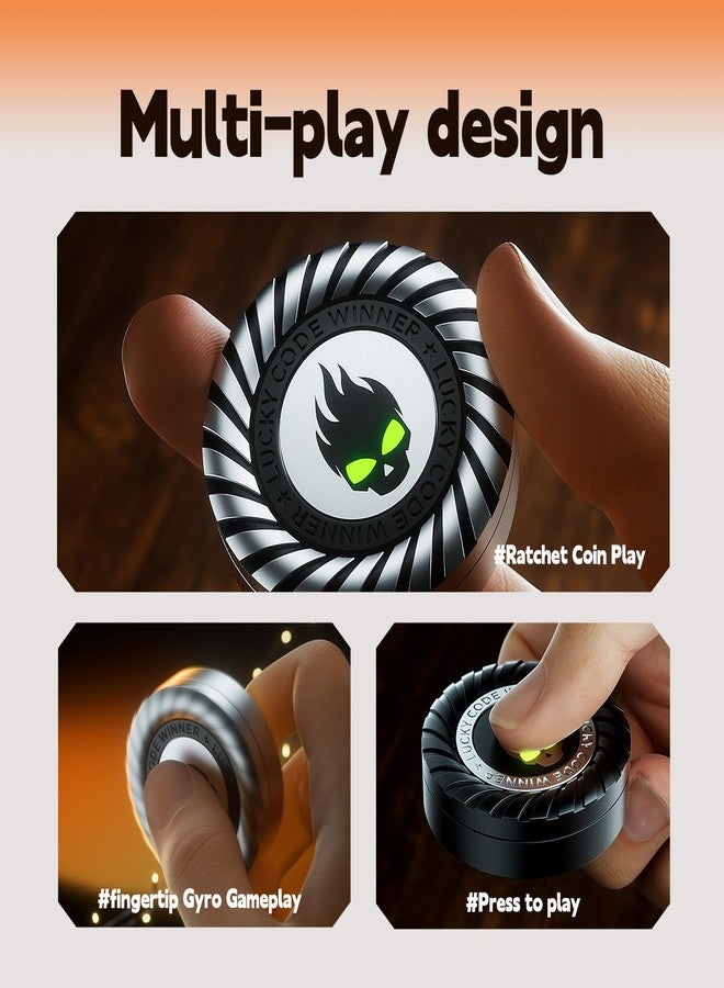 berotok Fidget Spinner for Adults Teens- 3-in-1 Metal Stress Relief Toys with Silent Spinning, Slider & Clicker, EDC Office Desk Toy for Working Studying Waiting Breaks, Gift And Festival Party Favor (Silver) - Image 2